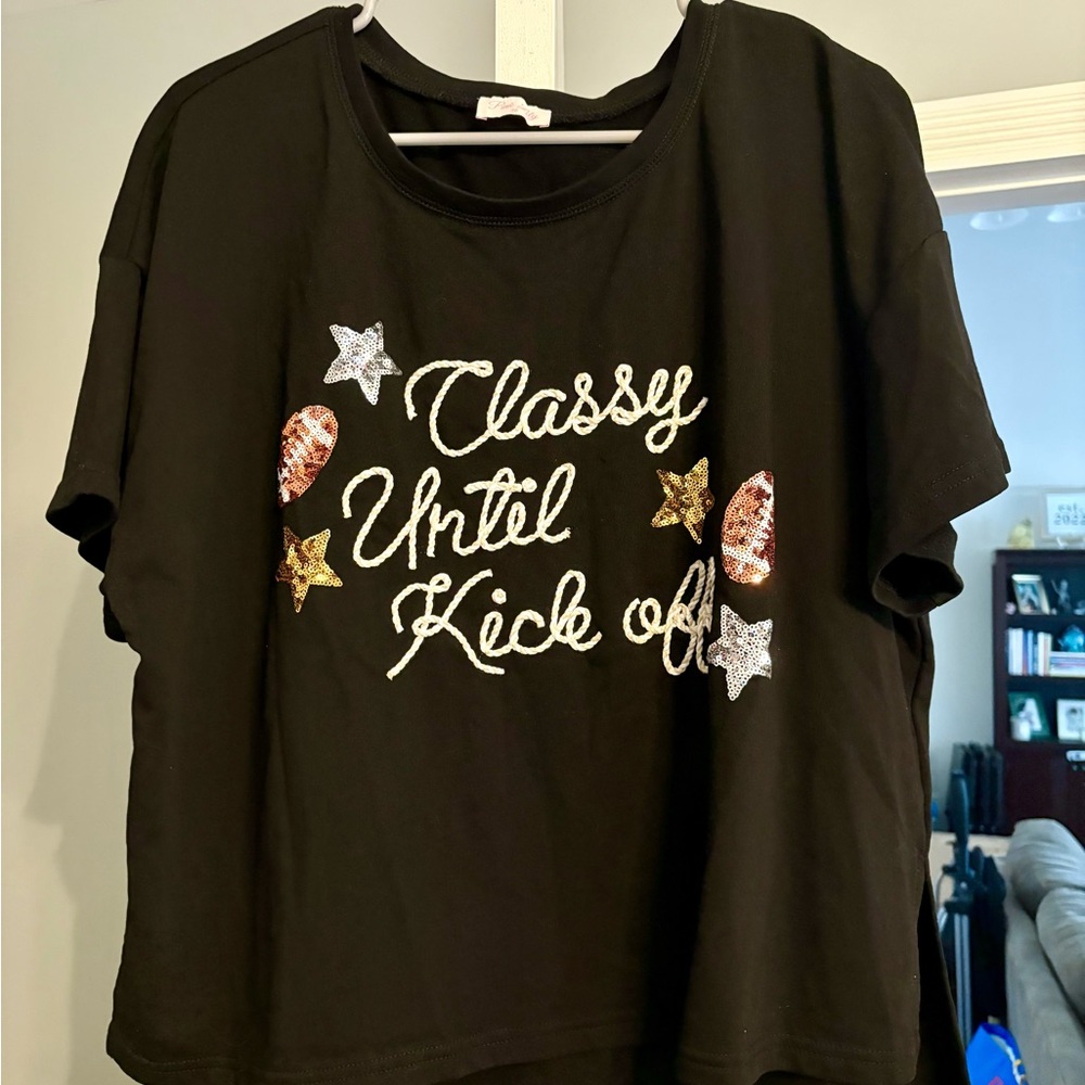 Pink Lily Football Tee